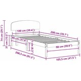  Krevetna konstrukcija Bijelo 100 x 200 cm Čvrsto borovo drvo | shoptok.hr