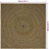  Tepih Prirodna i crna 200 x 200 cm Juta | shoptok.hr