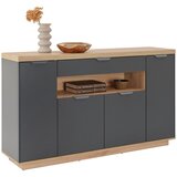 Modern Living Široka Komoda Jake, Antracit, Barva Hrasta | Shoptok.si