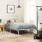  Metalni okvir za krevet s uzglavljem bijeli 100x190 cm | shoptok.hr