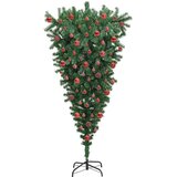 vidaXL Navrtni umetni božični drevo s setom kroglic Zelena 180 cm PVC | Shoptok.si