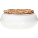  Stolić za kavu bijeli 68x68x30 cm od masivnog obnovljenog drva | shoptok.hr