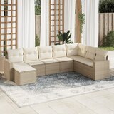 vidaXL 8-dijelni set vrtnih sofa od poliratana s jastucima bež | shoptok.hr