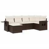  6-dijelni set vrtnih sofa od poliratana s jastucima smeđi | shoptok.hr