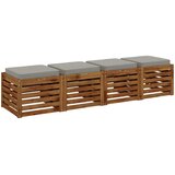  Jastučići za sjedalo od 4 dijela VUGHT 4 kom. 100% poliester Siva | shoptok.hr