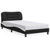  Okvir kreveta s LED-om bez madraca Hvar crno-bijeli 100 x 200 cm | shoptok.hr