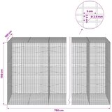  Gabion s žicom debljine 3,5 mm i mrežom 5x2,5 cm 750x100x150 cm | shoptok.hr