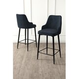 Hanah home set od 4 barskih stolica Tera, antracit tkanina Babyface, crne metalne noge | Eponuda.com