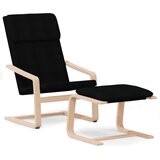 vidaXL Stol za sproščanje s stolčkom za noge črno blago, (20699308) | Shoptok.si
