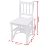  3-Dijelni Blagovaonski Set od Borovog Drveta Bijeli | Eponuda.com