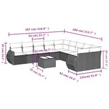 vidaXL 11-dijelni set vrtnih sofa od poliratana s jastucima sivi | shoptok.hr