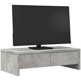 vidaXL Stalak za monitor ladicama siva boja betona 50x27x15 cm drveni | shoptok.hr