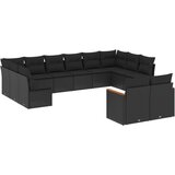 Maison Chic Seti vrtnega pohištva - Vrtna garnitura - Vrtni pohištvo set 12-delna z blazinami črn poli ratan, (21816782) | Shoptok.si