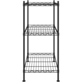  Stalak za pohranu s 3 razine 60 x 35 x 76 cm crni 150 kg | shoptok.hr