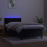  Box spring s madracem LED crni 90x200 cm baršun | shoptok.hr