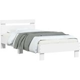  Okvir za krevet s uzglavljem i LED svjetlima bijeli 90x200 cm | shoptok.hr