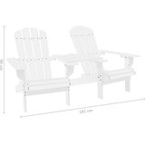  Vrtne stolice Adirondack sa stolićem od masivne jelovine bijele | shoptok.hr