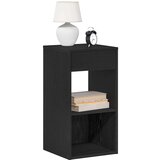 vidaXL Nočna omarica z predalom črna hrast 35x34x66,5 cm | Shoptok.si