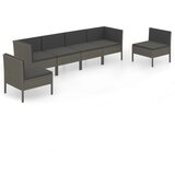 Maison Chic Seti vrtnega pohištva - Vrtna garnitura - Vrtni pohištvo set 6-delna z blazinami poli ratan siva, (21804000) | Shoptok.si