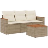  4-dijelni set vrtnih sofa s jastucima bež od poliratana | shoptok.hr