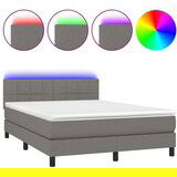  Box spring postelja z vzmetnico LED temno siva 140x190 cm blago, (20789323) | Shoptok.si