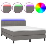  Box spring s madracem LED tamnosivi 140x190 cm tkanina | shoptok.hr