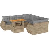Maison Chic Seti vrtnega pohištva - Vrtna garnitura 9-delna z blazinami bež poli ratan, (21795804) | Shoptok.si