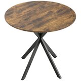  Okrugli kuhinjski stol 80 cm kompaktna ploča iverica metal rustikalno smeđa | shoptok.hr