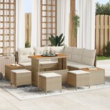 vidaXL 9 komadna vrtna sofa set s jastučićima Bež poli ratan akacija | shoptok.hr