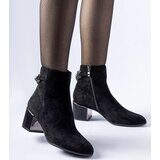 Gemre Black ankle boots with chain eco-suede Fenughedu | Shoptok.si