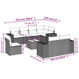  9-dijelni set vrtnih sofa od poliratana s jastucima sivi | shoptok.hr