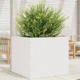 Maison Chic Vrtno cvetlično korito - Cvetlični Lonec belo 80x80x68,5 cm trdna borovina, (21790010) | Shoptok.si