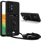 Cadorabo Verižica za mobilni telefon s funkcijo stojala, združljiva z Samsung Galaxy A33 5G v črna barvi - silikonski zaščitni pokrov z nastavljivim trakom, (20860031) | Shoptok.si