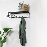 Spinder Design Crna metalna zidna vješalica s policom Clint – | shoptok.hr