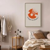  Slika - Badminton Shuttlecock on an Orange Circle Background 80x120 U prirodnom drvenom okviru | shoptok.hr
