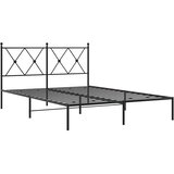  Metalni okvir za krevet s uzglavljem crni 140x190 cm | shoptok.hr
