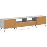 5-dijelni LED TV ormarić Betonska siva Konstruirano drvo - Betonska siva 100 cm | shoptok.hr
