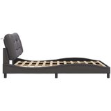  Okvir kreveta s LED svjetlima sivi 140 x 190 cm od umjetne kože | shoptok.hr