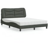 The Living Store Postelja z vzmetnico temno siv 140x190 cm blago - Postelja, (21457095) | Shoptok.si