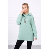 Kesi Tunic with zipper on hood Oversize dark mint Cene