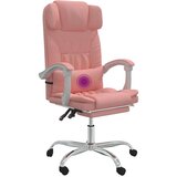  Masažni uredski naslonjač od umjetne kože ružičasti | shoptok.hr