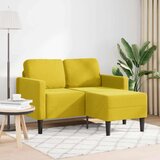 SOFA 2-sedežni kavč z ležiščem v obliki črke L rumena 125 cm žamet, (21749681) Cene