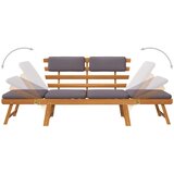 V Vrtni ležaj s jastucima 2-u-1 190 cm masivno bagremovo drvo | shoptok.hr