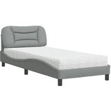  The Living Store Postelja z vzmetnico svetlo siva 90x190 cm blago - Postelja, (21502679) | Shoptok.si