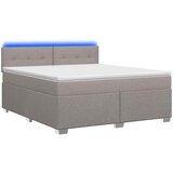  s box springom, madracem i LED-om Sivosmeđa 160 x 200 cm | shoptok.hr