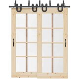 vidaXL Komplet opreme za drsna vrata 183 cm jeklo črne barve | Shoptok.si