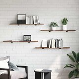 Police za knjige 4 pcs Smeđa 100 x 20 x 1,5 cm | shoptok.hr