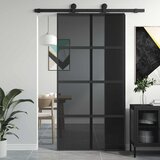 vidaXL Klizna vrata crna 102,5x205 cm od kaljenog stakla i aluminija Cijene