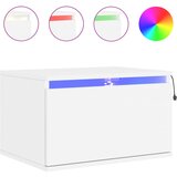 Maison Chic Stenska Nočna omarica - Nočna miza z LED lučkami bela, (21689734) | Shoptok.si