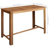  Barski stol od masivnog drva akacije 150 x 70 x 105 cm | shoptok.hr